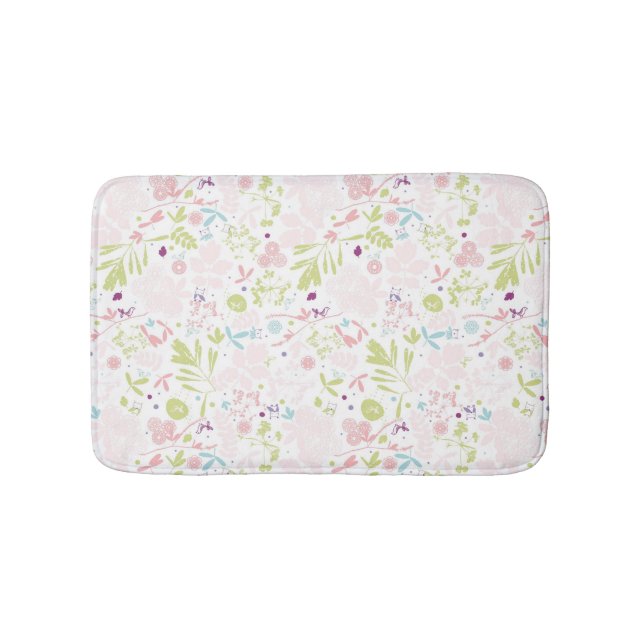 pattern displaying floral bath mat (Front)
