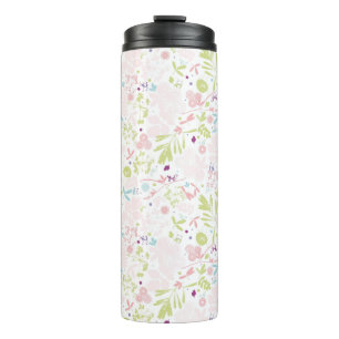 pattern displaying floral thermal tumbler