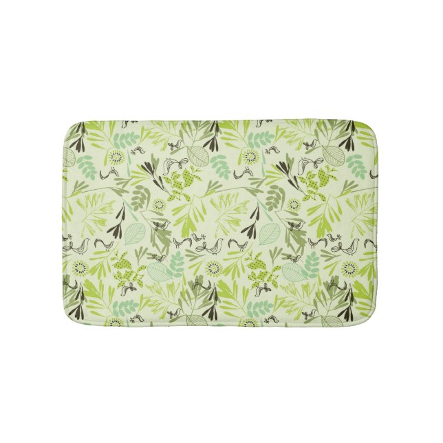 pattern displaying little baby birds bath mat (Front)