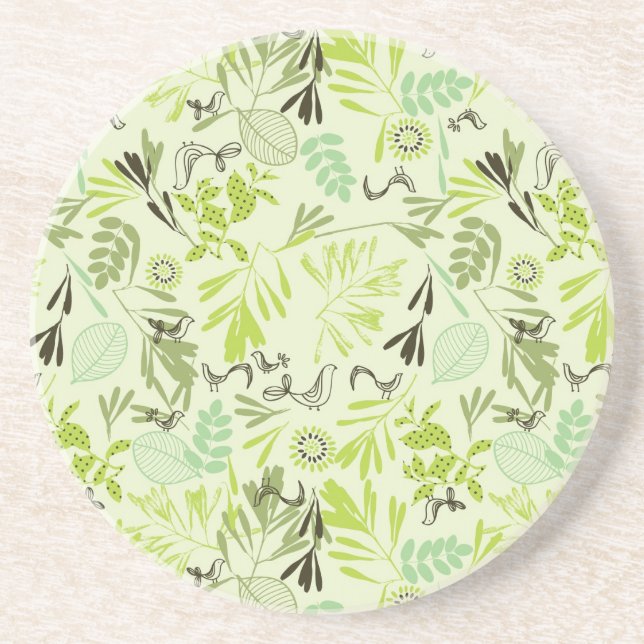 pattern displaying little baby birds coaster (Front)