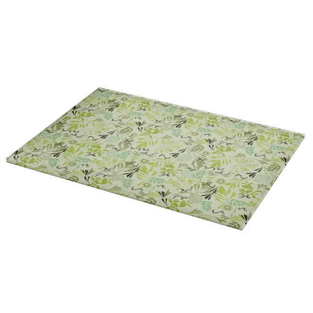 pattern displaying little baby birds cutting board (Corner)