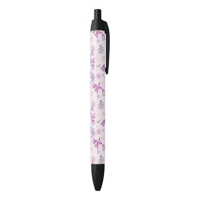 pattern displaying vintage baby animals black ink pen (Bottom (Vertical))