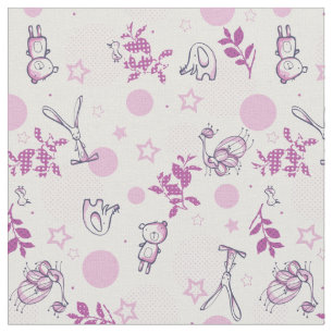 pattern displaying vintage baby animals fabric
