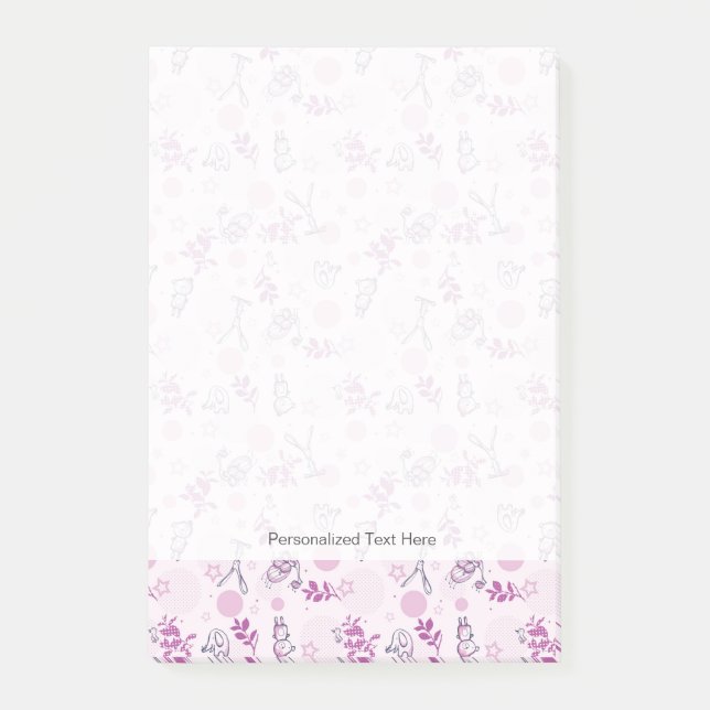 pattern displaying vintage baby animals post-it notes (Front)