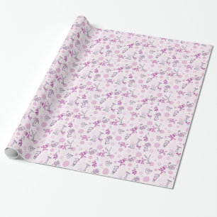 pattern displaying vintage baby animals wrapping paper