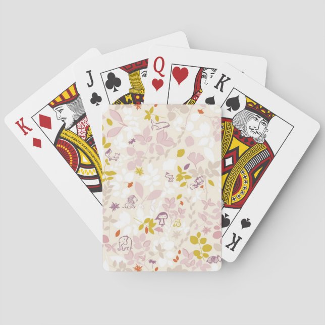 pattern displaying whimsical animals playing cards (Back)
