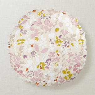 pattern displaying whimsical animals round cushion