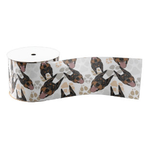 Pattern Dog Paws Doberman Grosgrain Ribbon