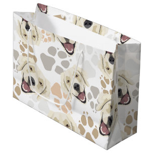 Pattern Dog Paws Golden Retriever Large Gift Bag