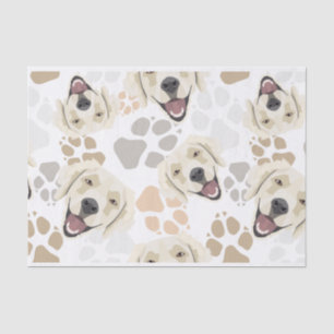 Pattern Dog Paws Golden Retriever Tissue Paper