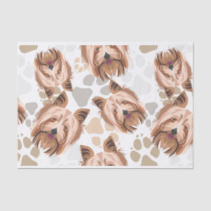 Pattern Dog Paws Yorkshire Terrier Tissue Paper