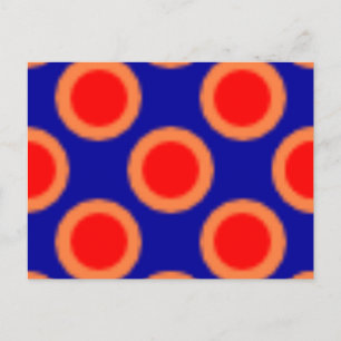 Pattern Dot Red, Blue, Orange Postcard