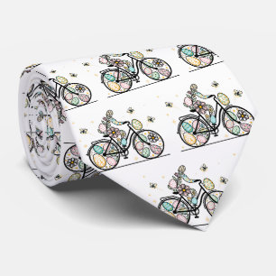 Pattern Easter Bicycle Design Tie