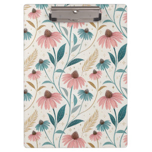 Pattern Echineceas Glitter Clipboard