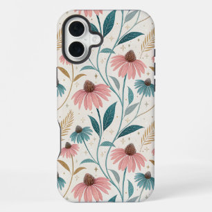 Pattern Echineceas Glitter iPhone 16 Plus Case