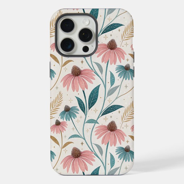Pattern Echineceas Glitter iPhone Case (Back)