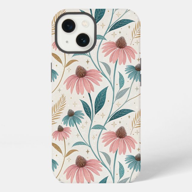 Pattern Echineceas Glitter iPhone Case (Back)