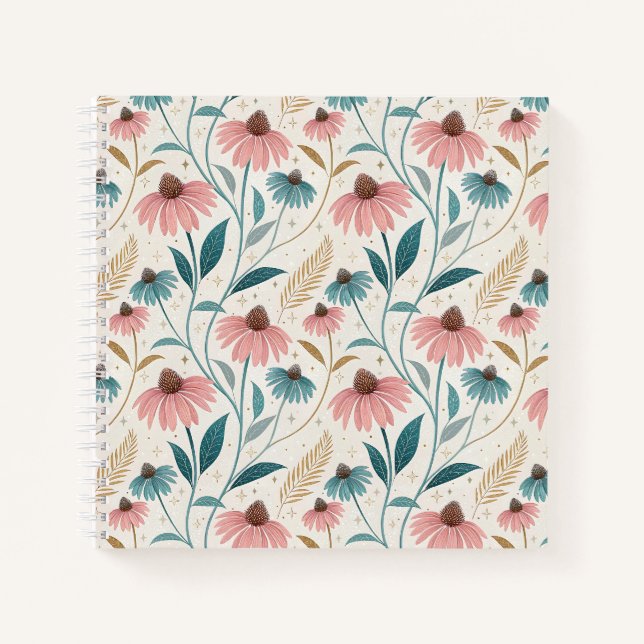 Pattern Echineceas Glitter Notebook (Front)