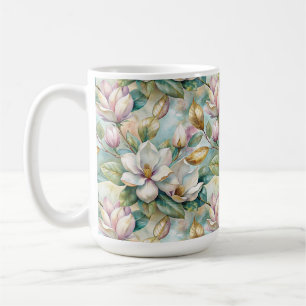 Pattern Elegant Magnolia Flowers Coffee Mug