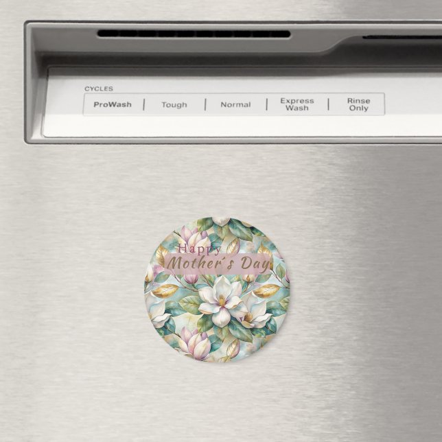 Pattern Elegant Magnolia Flowers Magnet (In Situ (Dishwasher))