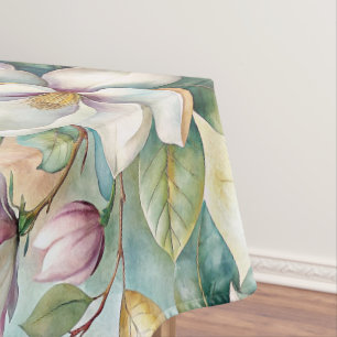 Pattern Elegant Magnolia Flowers Tablecloth