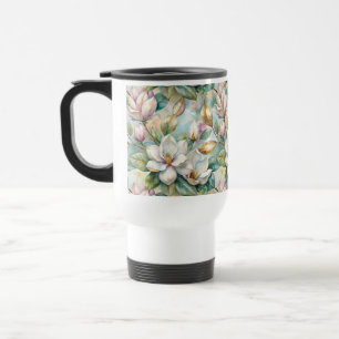 Pattern Elegant Magnolia Flowers Travel Mug