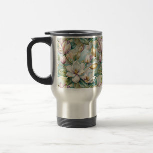 Pattern Elegant Magnolia Flowers Travel Mug