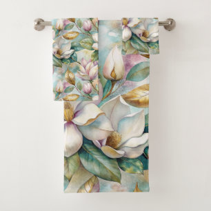 Pattern Elegant Magnolias Bath Towel Set