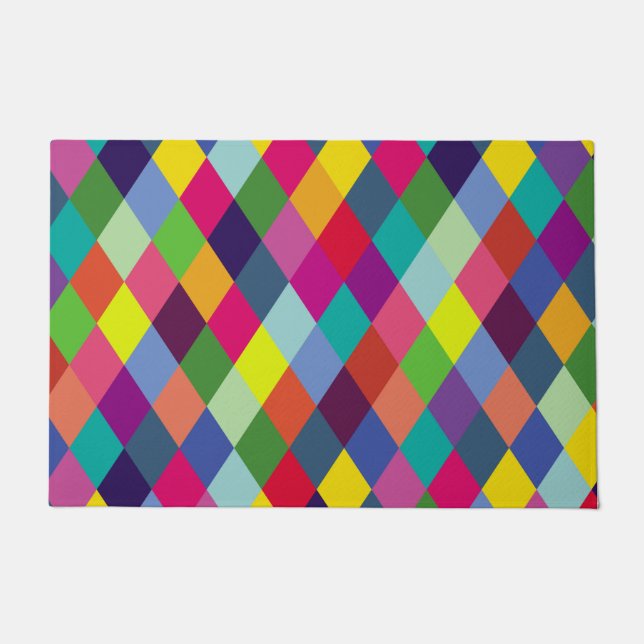 Pattern Fashion Colourful- Modern spring hipster  Doormat (Front)