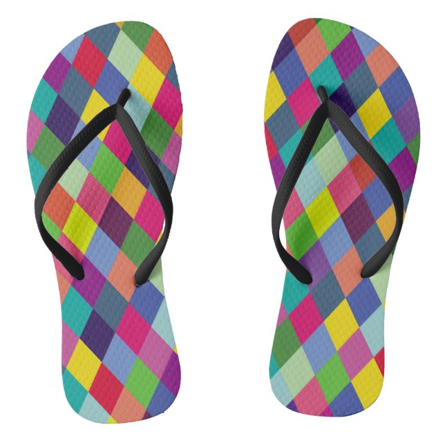 Pattern Fashion Colourful- Modern spring hipster Flip Flops (Footbed)