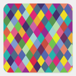 Pattern Fashion Colourful- Modern spring hipster Square Sticker