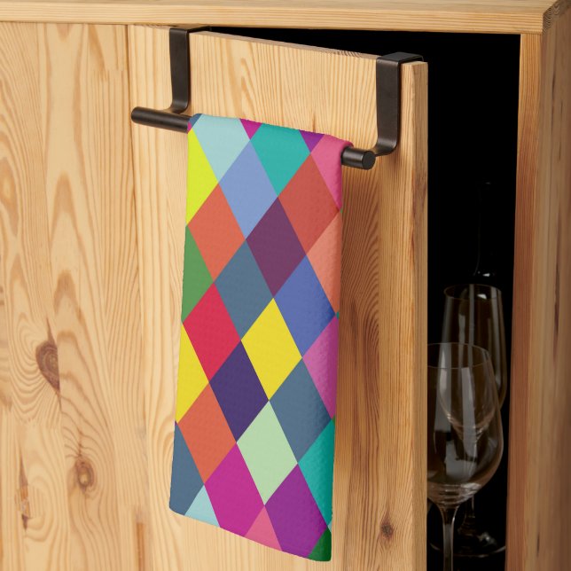 Pattern Fashion Colourful- Modern spring hipster   Tea Towel (Thirds Fold)