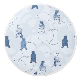 pattern featuring a grizzly bear ceramic knob