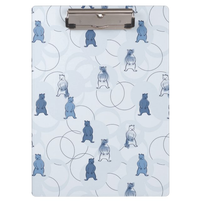 pattern featuring a grizzly bear clipboard (Front)