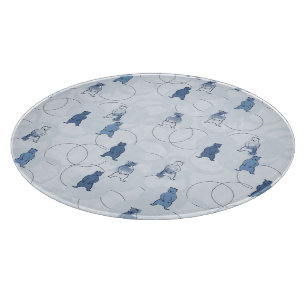 pattern featuring a grizzly bear cutting board
