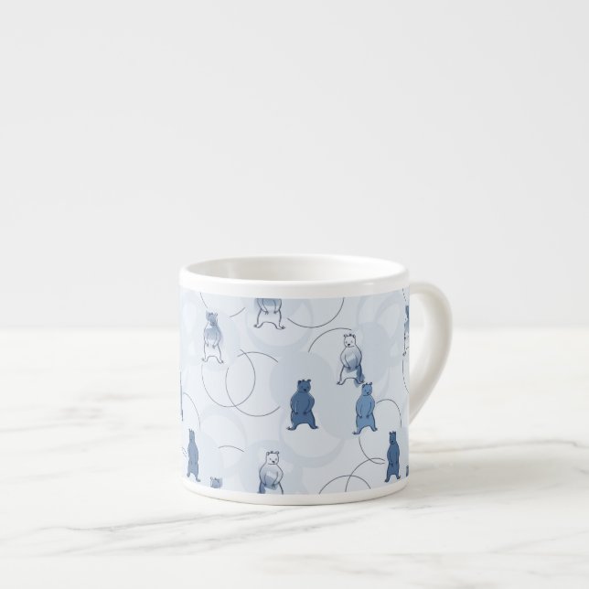 pattern featuring a grizzly bear espresso cup (Front Right)