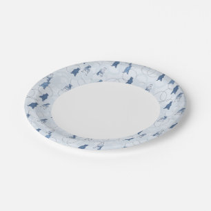 pattern featuring a grizzly bear paper plate