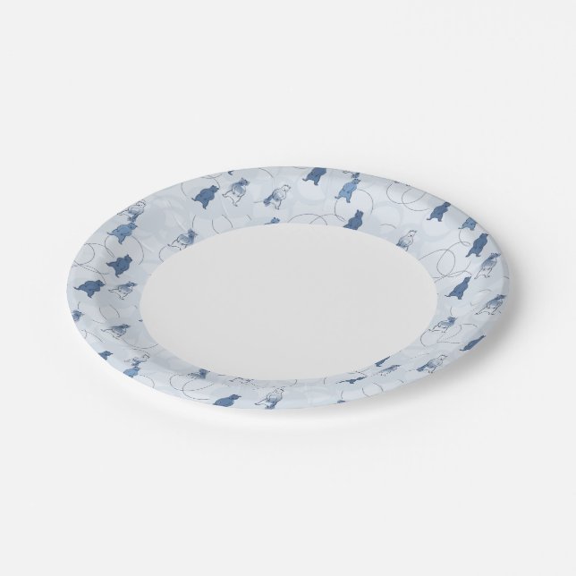 pattern featuring a grizzly bear paper plate (Angled)