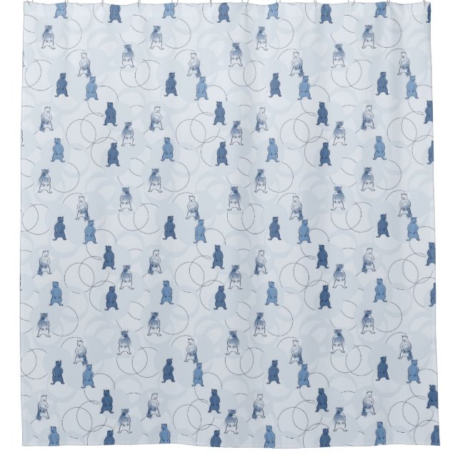 pattern featuring a grizzly bear shower curtain (Front)