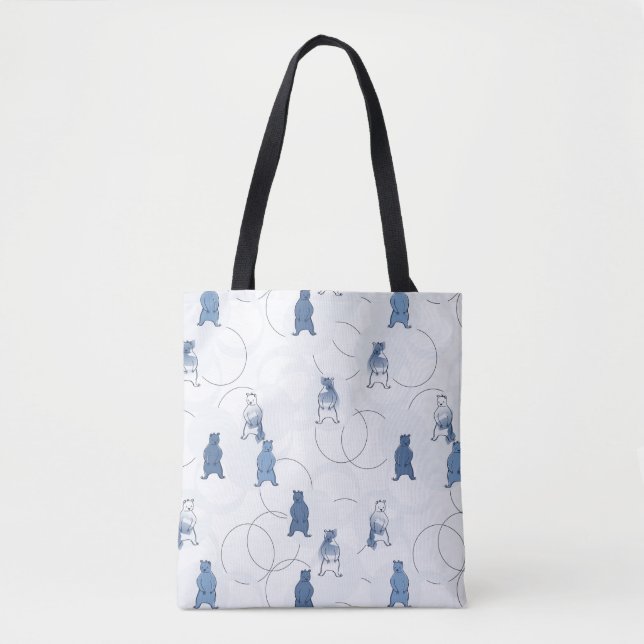 pattern featuring a grizzly bear tote bag (Front)