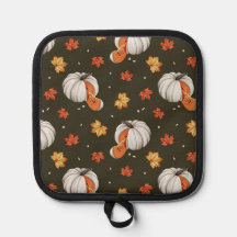 pattern featuring white pumpkins