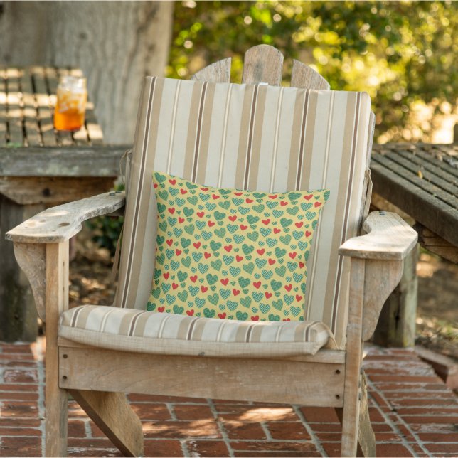 Pattern Filled Hearts Cushion (Chair)