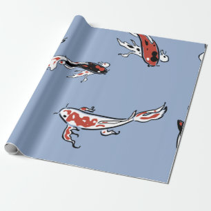 Pattern fish carp koi koi carp wrapping paper