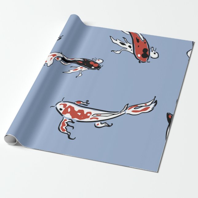 Pattern fish carp koi koi carp wrapping paper (Unrolled)