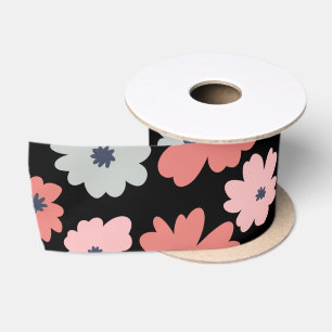 Pattern Flower Colorful Vintage Satin Ribbon