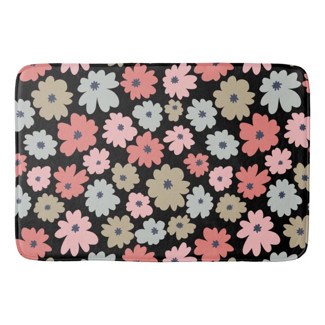 Pattern Flower Colourful Vintage         Bath Mat (Front)