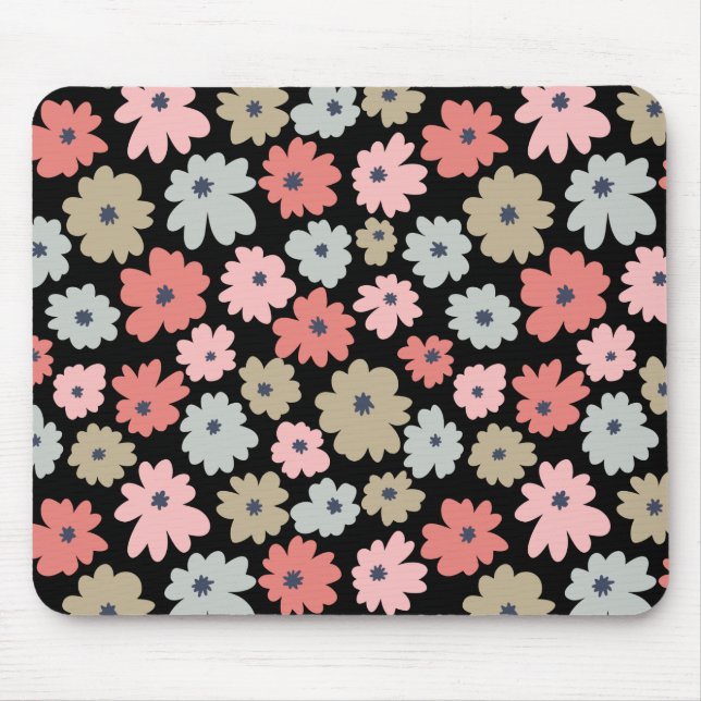 Pattern Flower Colourful Vintage Mouse Mat (Front)