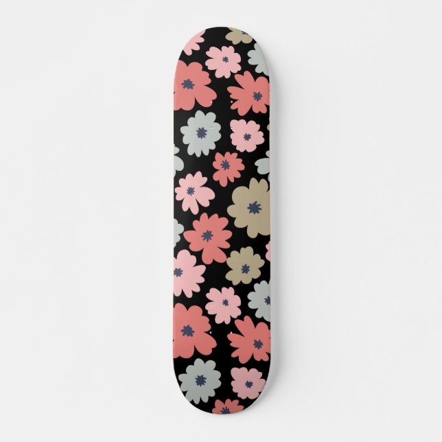 Pattern Flower Colourful Vintage         Skateboard (Front)