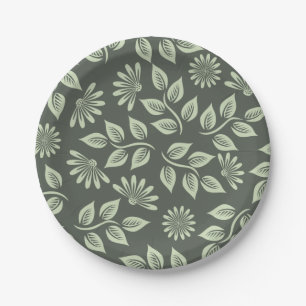 pattern flower paper plate