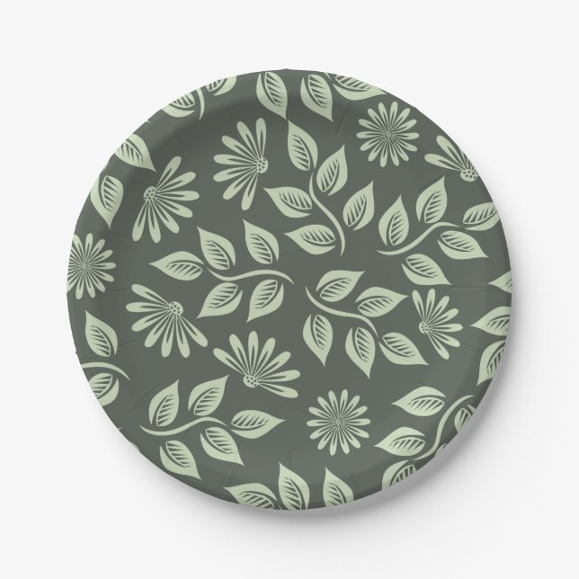 pattern flower paper plate (Front)